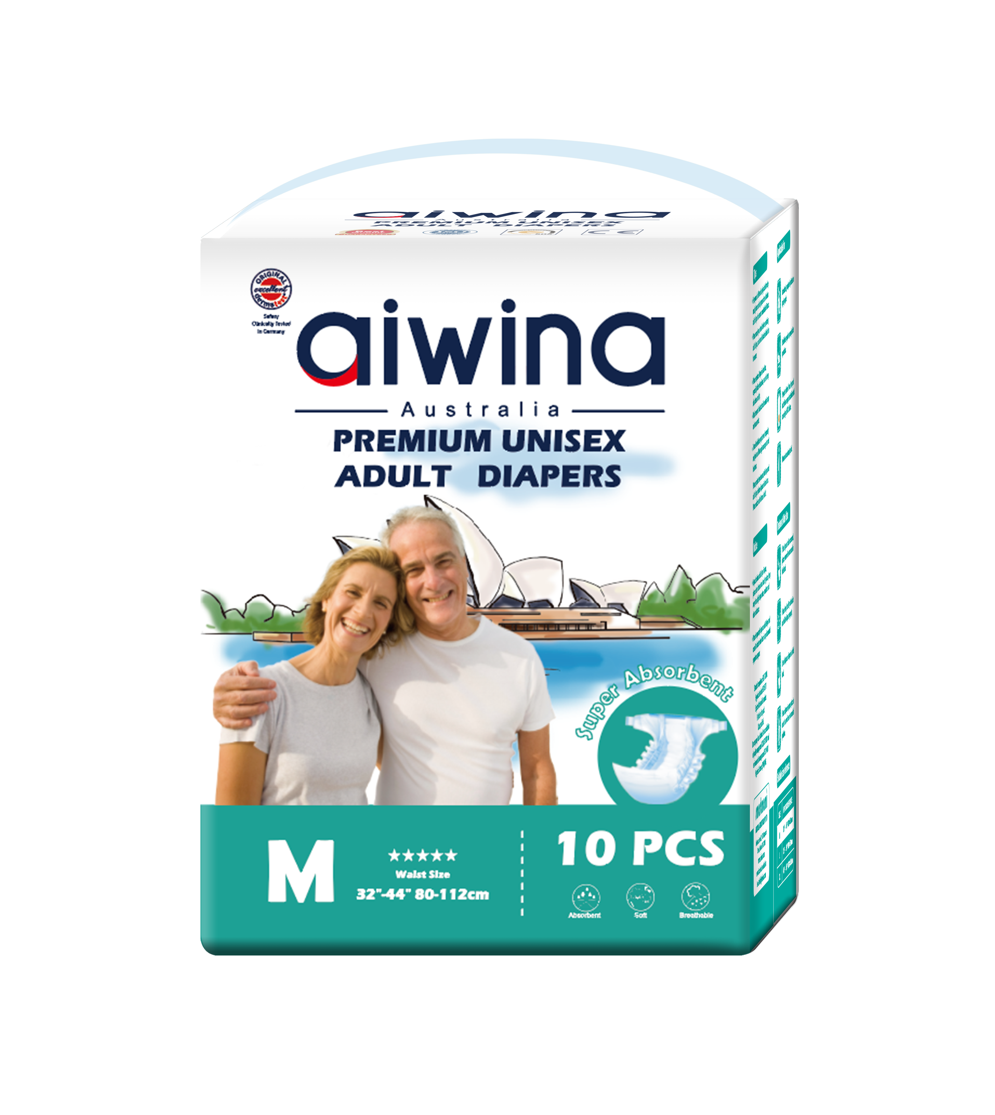 [Pañales/M/10] Pañales de Adulto Premium Aiwina - Unisexo - Talla M 10 Pzs