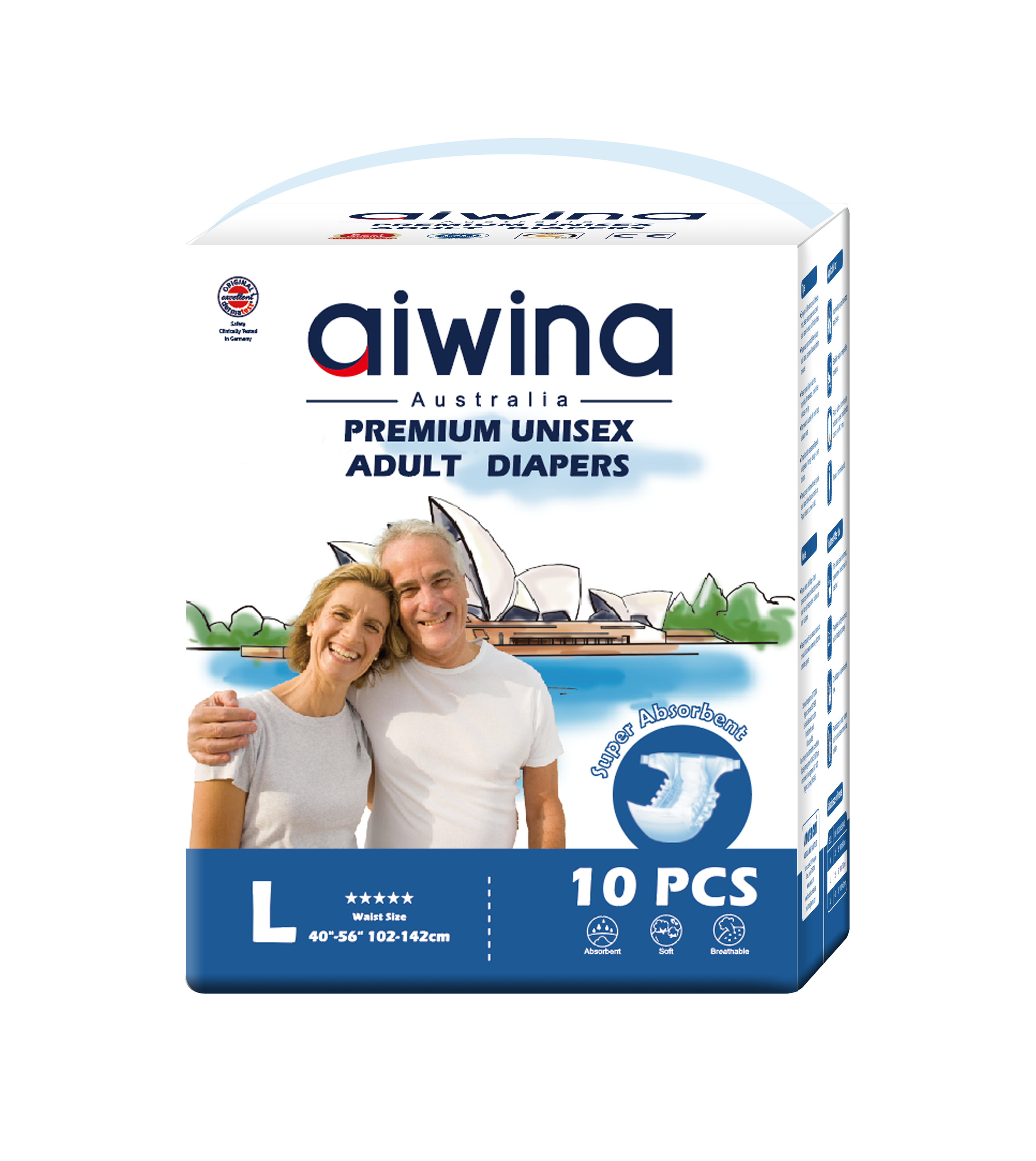 [Pañales/G/10] Pañales de Adulto Premium Aiwina - Unisexo - Talla G 10 Pzs