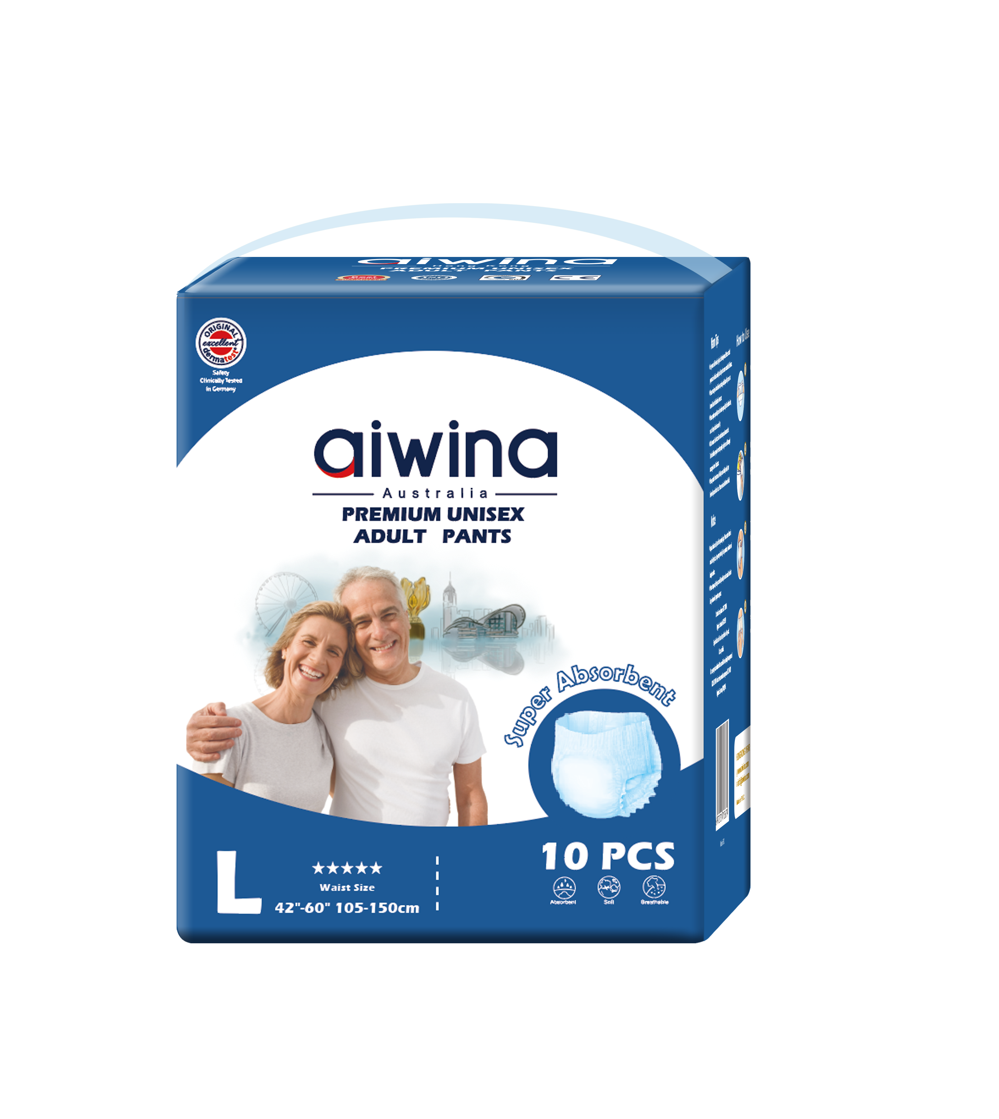 [Calzoncitos/G/10] Calzoncitos de Adulto Premium Aiwina - Unisexo - Talla G 10 Pzs